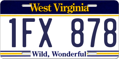 WV license plate 1FX878
