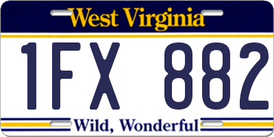 WV license plate 1FX882