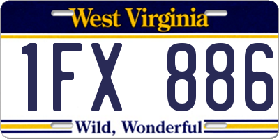 WV license plate 1FX886