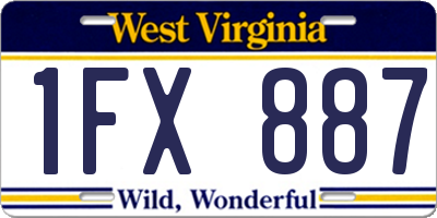 WV license plate 1FX887