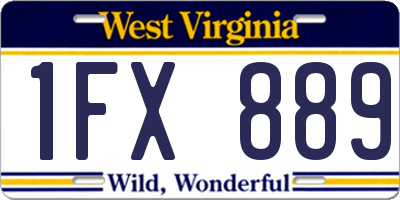 WV license plate 1FX889
