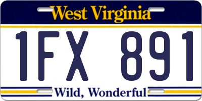 WV license plate 1FX891