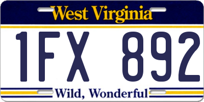 WV license plate 1FX892