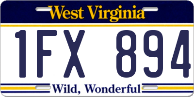 WV license plate 1FX894