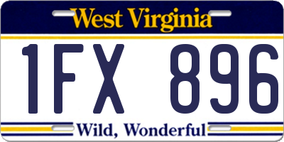 WV license plate 1FX896