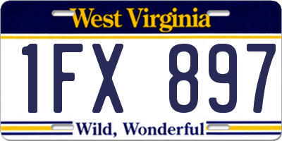 WV license plate 1FX897