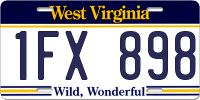 WV license plate 1FX898