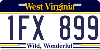 WV license plate 1FX899