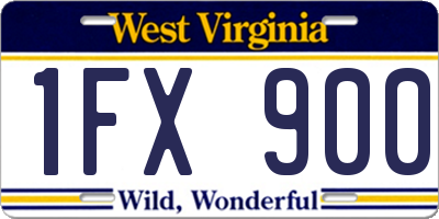 WV license plate 1FX900