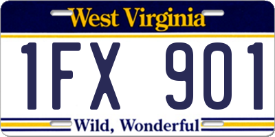 WV license plate 1FX901