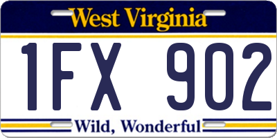 WV license plate 1FX902