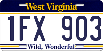 WV license plate 1FX903