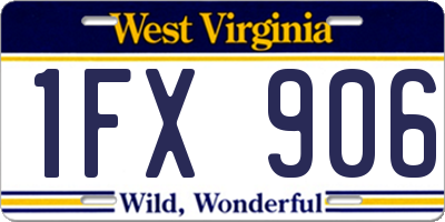WV license plate 1FX906