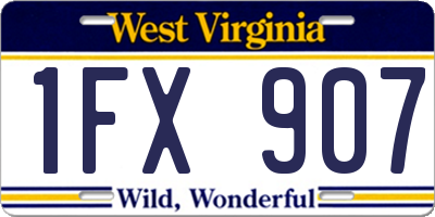 WV license plate 1FX907