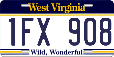 WV license plate 1FX908