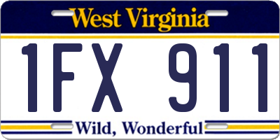 WV license plate 1FX911