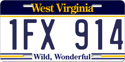 WV license plate 1FX914