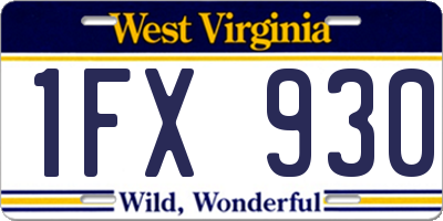 WV license plate 1FX930