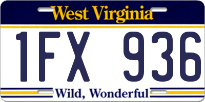 WV license plate 1FX936