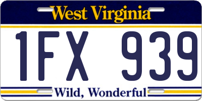 WV license plate 1FX939