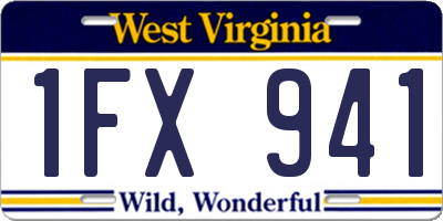 WV license plate 1FX941