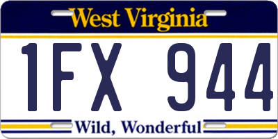WV license plate 1FX944