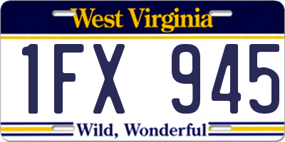 WV license plate 1FX945