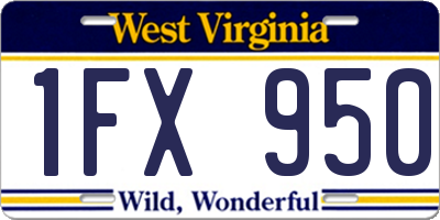WV license plate 1FX950