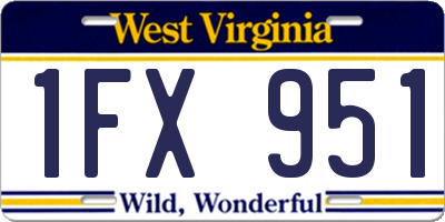 WV license plate 1FX951