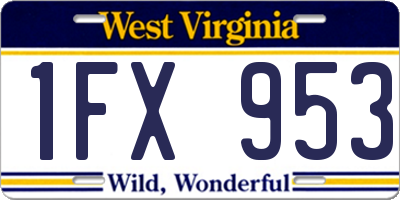WV license plate 1FX953