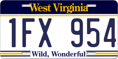 WV license plate 1FX954
