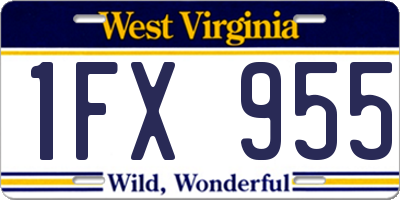 WV license plate 1FX955
