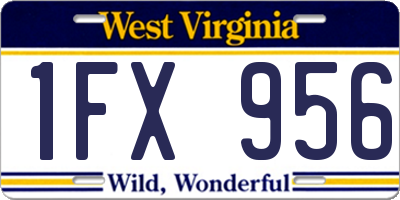 WV license plate 1FX956