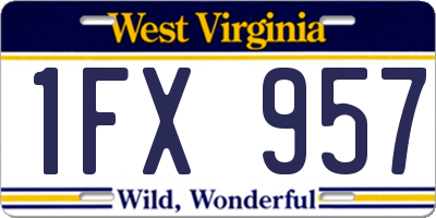 WV license plate 1FX957