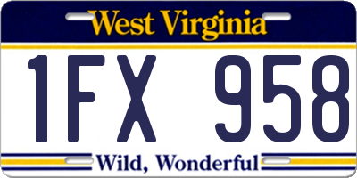 WV license plate 1FX958