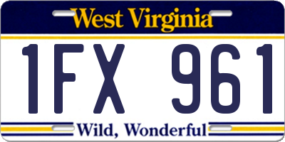 WV license plate 1FX961