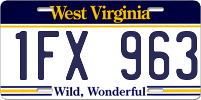 WV license plate 1FX963