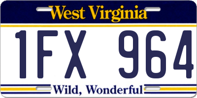 WV license plate 1FX964
