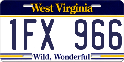 WV license plate 1FX966