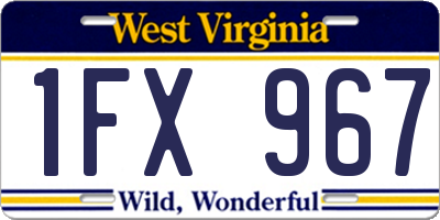 WV license plate 1FX967