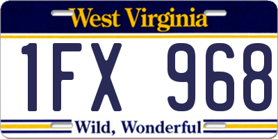 WV license plate 1FX968