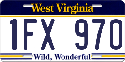 WV license plate 1FX970