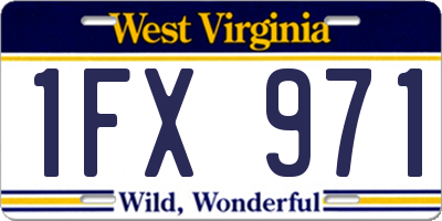 WV license plate 1FX971