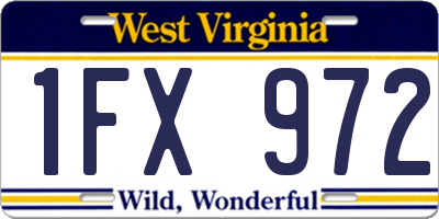 WV license plate 1FX972
