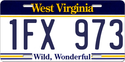 WV license plate 1FX973