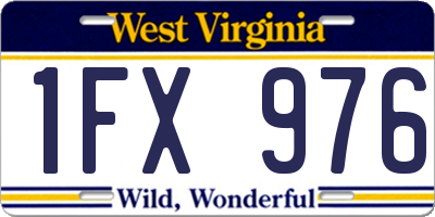 WV license plate 1FX976