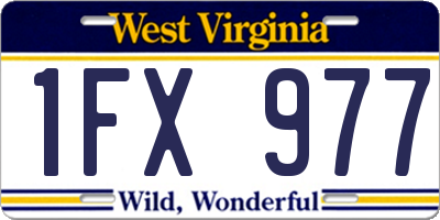 WV license plate 1FX977