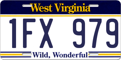 WV license plate 1FX979
