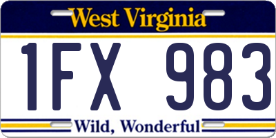 WV license plate 1FX983