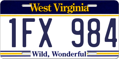 WV license plate 1FX984